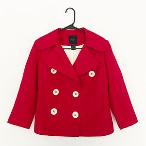 SMYTHE Les Vestes Double Breasted Pea Coat Red 6
